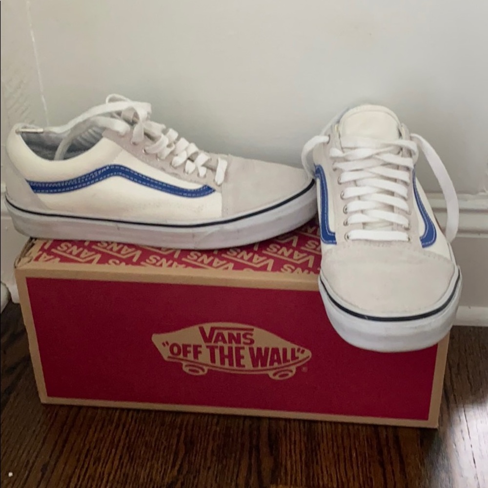 Vans Old Skool white & blue canvas & suede
